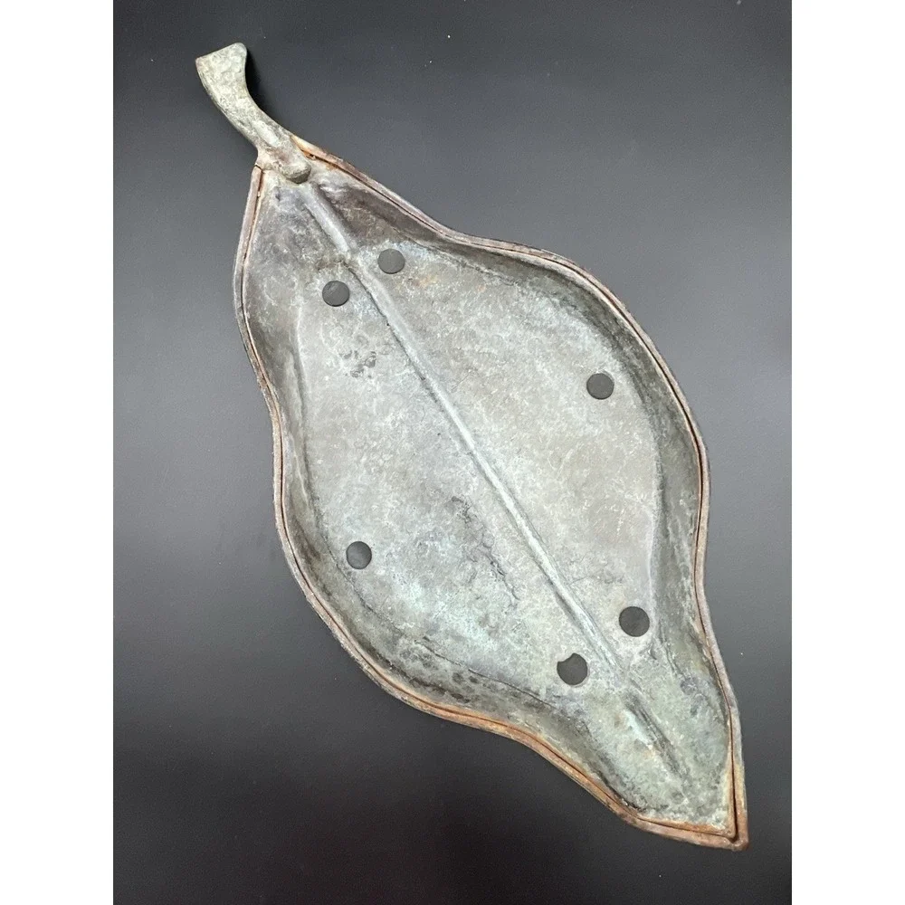 Pier 1 Metal Leaf Tray Verdigris Patina Decorative‎ Dish 23in